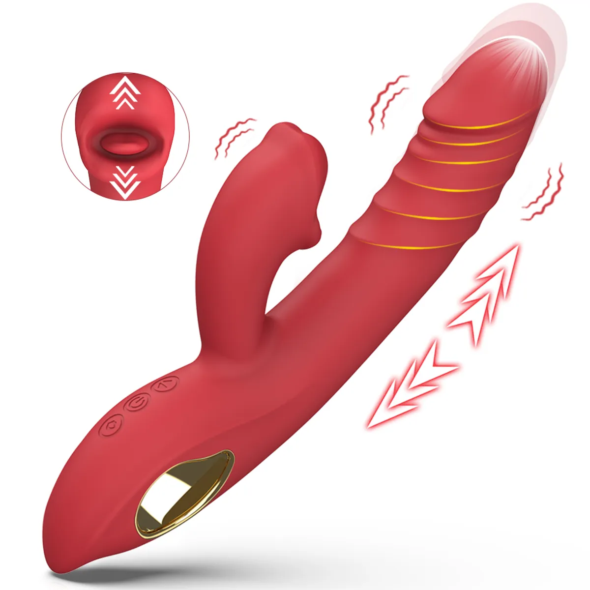 Red-Lips Telescopic Vibrator